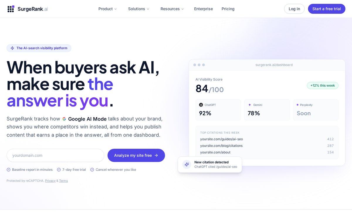 SurgeRank.ai website